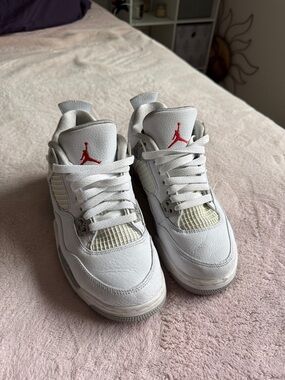 Jordan Kids White and Red Sneakers